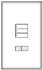 Lutron LFGR-W3BRLN-GWH Architectural Non-Insert Style seeTouch Glass 3 Button with Raise/Lower Wallplate in Green Glass with White Paint