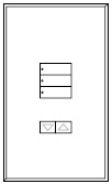 Lutron LFGR-W3BRLN-GWH Architectural Non-Insert Style seeTouch Glass 3 Button with Raise/Lower Wallplate in Green Glass with White Paint