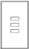 Lutron LFGR-W3BSN-CWH Architectural Non-Insert Style seeTouch Glass 3 Button Wallplate in Clear Glass with White Paint