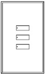 Lutron LFGR-W3BSN-CWH Architectural Non-Insert Style seeTouch Glass 3 Button Wallplate in Clear Glass with White Paint
