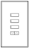 Lutron LFGR-W3BSRLN-CWH Architectural Non-Insert Style seeTouch Glass 3 Button with Raise/Lower Wallplate in Clear Glass with White Paint