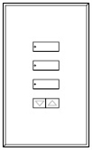 Lutron LFGR-W3BSRLN-CWH Architectural Non-Insert Style seeTouch Glass 3 Button with Raise/Lower Wallplate in Clear Glass with White Paint