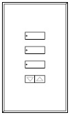 Lutron LFGR-W3BSRLN-GWH Architectural Non-Insert Style seeTouch Glass 3 Button with Raise/Lower Wallplate in Green Glass with White Paint