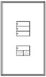 Lutron LFGR-W3SN-CWH Architectural Non-Insert Style seeTouch Glass 3 Scene with Raise/Lower Wallplate in Clear Glass with White Paint