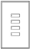 Lutron LFGR-W4BSN-CWH Architectural Non-Insert Style seeTouch Glass 4 Button Wallplate in Clear Glass with White Paint