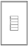 Lutron LFGR-W5BN-CWH Architectural Non-Insert Style seeTouch Glass 5 Button Wallplate in Clear Glass with White Paint
