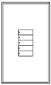 Lutron LFGR-W5BN-CWH Architectural Non-Insert Style seeTouch Glass 5 Button Wallplate in Clear Glass with White Paint