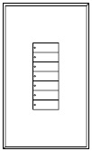 Lutron LFGR-W7BN-CWH Architectural Non-Insert Style seeTouch Glass 7 Button Wallplate in Clear Glass with White Paint