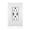 Lutron LTR-15-UBTR-AL New Architectural 15A Tamper Resistant USB Receptacle, Wallplate Not Included, in Almond