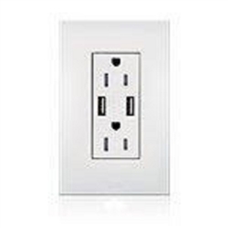 Lutron LTR-15-UBTR-AL New Architectural 15A Tamper Resistant USB Receptacle, Wallplate Not Included, in Almond