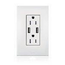 Lutron LTR-15-UBTR-GR New Architectural 15A Tamper Resistant USB Receptacle, Wallplate Not Included, in Gray