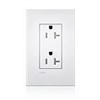 Lutron LTR-20-TR-CBL New Architectural 20A Tamper Resistant Duplex Receptacle, Wallplate Not Included, in Clear Black Glass