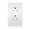 Lutron LTR-F15-TR-CBL New Architectural 15A Tamper Resistant Duplex Receptacle, Wallplate Included, in Clear Black Glass