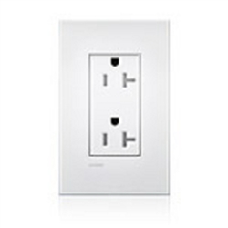 Lutron LTR-F20-TR-LA New Architectural 20A Tamper Resistant Duplex Receptacle, Wallplate Included, in Light Almond