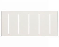 Lutron LWT-GGGGG-WH Grafik T Architectural Wallplate 5 Gang in White