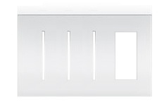 Lutron LWT-GGGT-AL New Architectural Wallplate 4 Gang, Grafik T and New Architectural Opening, in Almond, Matte Finish