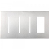 Lutron LWT-GGGT-CBL New Architectural Wallplate 4 Gang, Grafik T and New Architectural Opening, in Clear Black Glass