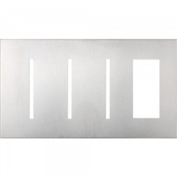 Lutron LWT-GGGT-CBL New Architectural Wallplate 4 Gang, Grafik T and New Architectural Opening, in Clear Black Glass