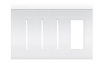Lutron LWT-GGGT-GR New Architectural Wallplate 4 Gang, Grafik T and New Architectural Opening, in Gray, Matte Finish