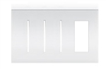 Lutron LWT-GGGT-WH New Architectural Wallplate 4 Gang, Grafik T and New Architectural Opening, in White, Matte Finish