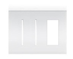 Lutron LWT-GGT-BN New Architectural Wallplate 3 Gang, Grafik T and New Architectural Opening, in Bright Nickel, Special Metal Finish