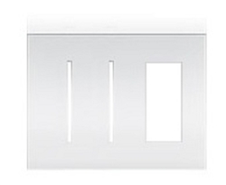 Lutron LWT-GGT-CWH New Architectural Wallplate 3 Gang, Grafik T and New Architectural Opening, in Clear White Glass