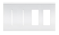 Lutron LWT-GGTT-AL New Architectural Wallplate 4 Gang, Grafik T and New Architectural Opening, in Almond, Matte Finish