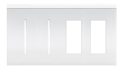 Lutron LWT-GGTT-BC New Architectural Wallplate 4 Gang, Grafik T and New Architectural Opening, in Bright Chrome, Metal Finish