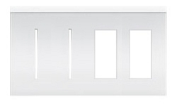 Lutron LWT-GGTT-CBL New Architectural Wallplate 4 Gang, Grafik T and New Architectural Opening, in Clear Black Glass