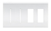 Lutron LWT-GGTT-CWH New Architectural Wallplate 4 Gang, Grafik T and New Architectural Opening, in Clear White Glass