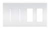 Lutron LWT-GGTT-GR New Architectural Wallplate 4 Gang, Grafik T and New Architectural Opening, in Gray, Matte Finish