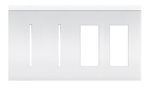 Lutron LWT-GGTT-GR New Architectural Wallplate 4 Gang, Grafik T and New Architectural Opening, in Gray, Matte Finish