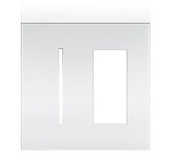 Lutron LWT-GT-BC New Architectural Wallplate 2 Gang, Grafik T and New Architectural Opening, in Bright Chrome, Metal Finish