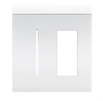 Lutron LWT-GT-WH New Architectural Wallplate 2 Gang, Grafik T and New Architectural Opening, in White, Matte Finish