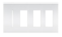 Lutron LWT-GTTT-BC New Architectural Wallplate 4 Gang, Grafik T and New Architectural Opening, in Bright Chrome, Metal Finish