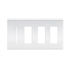 Lutron LWT-GTTT-CWH New Architectural Wallplate 4 Gang, Grafik T and New Architectural Opening, in Clear White Glass