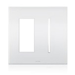 Lutron LWT-TG-CBL New Architectural Wallplate 2 Gang, New Architectural and Grafik T Opening, in Clear Black Glass
