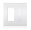 Lutron LWT-TG-WH New Architectural Wallplate 2 Gang, New Architectural and Grafik T Opening, in White, Matte Finish