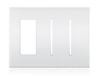 Lutron LWT-TGG-BC New Architectural Wallplate 3 Gang, New Architectural and Grafik T Opening, in Bright Chrome, Metal Finish