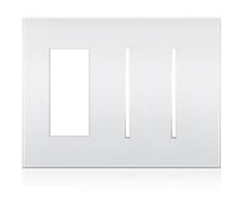 Lutron LWT-TGG-CBL New Architectural Wallplate 3 Gang, Grafik T and New Architectural Opening, in Clear Black Glass