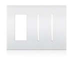 Lutron LWT-TGG-WH New Architectural Wallplate 3 Gang, New Architectural and Grafik T Opening, in White, Matte Finish