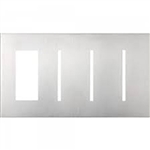 Lutron LWT-TGGG-CBL New Architectural Wallplate 4 Gang, New Architectural and Grafik T Opening, in Clear Black Glass