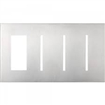 Lutron LWT-TGGG-CWH New Architectural Wallplate 4 Gang, New Architectural and Grafik T Opening, in Clear White Glass