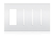 Lutron LWT-TGGG-SB New Architectural Wallplate 4 Gang, New Architectural and Grafik T Opening, in Satin Brass, Metal Finish