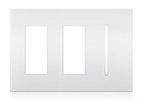 Lutron LWT-TTG-BC New Architectural Wallplate 3 Gang, New Architectural and Grafik T Opening, in Bright Chrome, Metal Finish