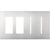 Lutron LWT-TTGG-CBL New Architectural Wallplate 4 Gang, New Architectural and Grafik T Opening, in Clear Black Glass