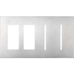 Lutron LWT-TTGG-CBL New Architectural Wallplate 4 Gang, New Architectural and Grafik T Opening, in Clear Black Glass