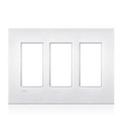 Lutron LWT-U-PPP-AL New Architectural Wallplate 3 Gang, Palladiom Opening, in Almond, Matte Finish