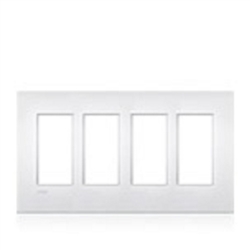 Lutron LWT-U-PPPP-AL New Architectural Wallplate 4 Gang, Palladiom Opening, in Almond, Matte Finish