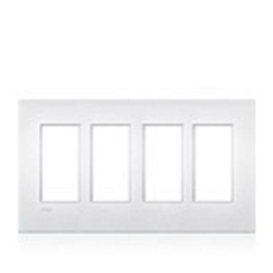 Lutron LWT-U-PPPP-BC New Architectural Wallplate 4 Gang, Palladiom Opening, in Bright Chrome, Metal Finish